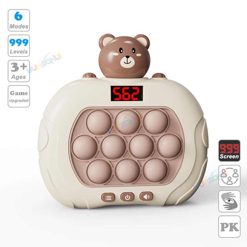 Electronic Pop Light Up Game Handle Toys for Children Adults Fidget Anti Stress Relief Toys Chases Light Game Console Xmas Gifts
