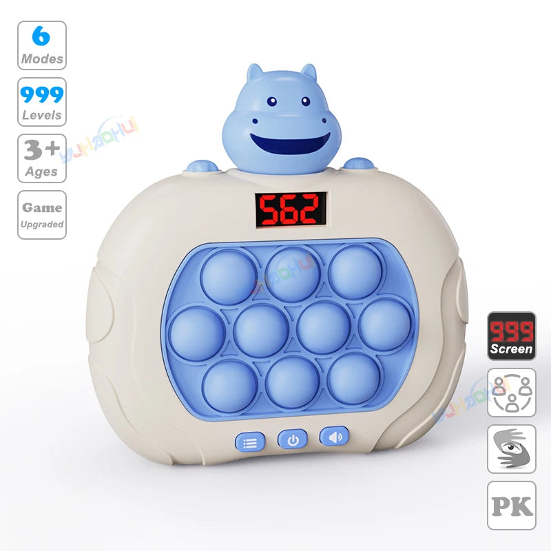 Electronic Pop Light Up Game Handle Toys for Children Adults Fidget Anti Stress Relief Toys Chases Light Game Console Xmas Gifts