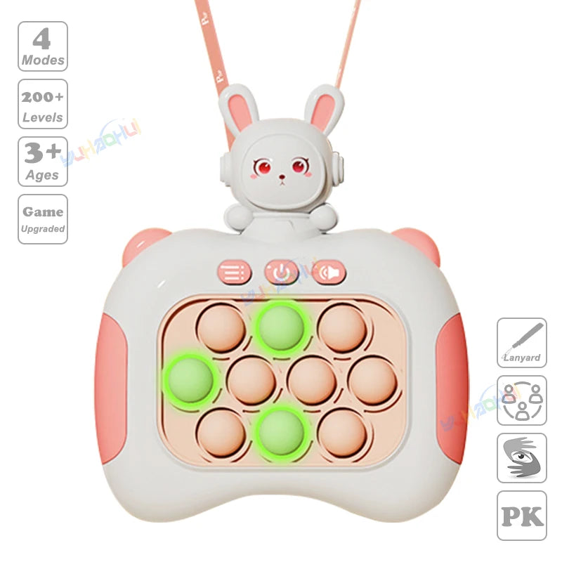 Electronic Pop Light Up Game Handle Toys for Children Adults Fidget Anti Stress Relief Toys Chases Light Game Console Xmas Gifts