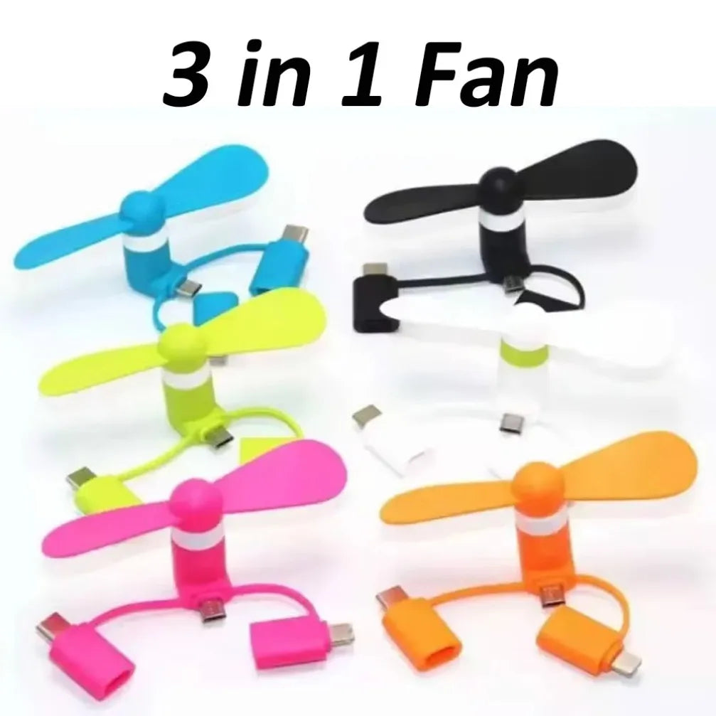 3-in-1 Mini Universal Kühlzubehör – USB-Handy-Ventilator