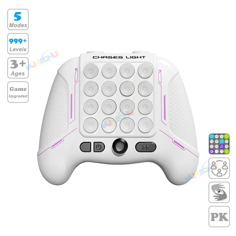 Electronic Pop Light Up Game Handle Toys for Children Adults Fidget Anti Stress Relief Toys Chases Light Game Console Xmas Gifts