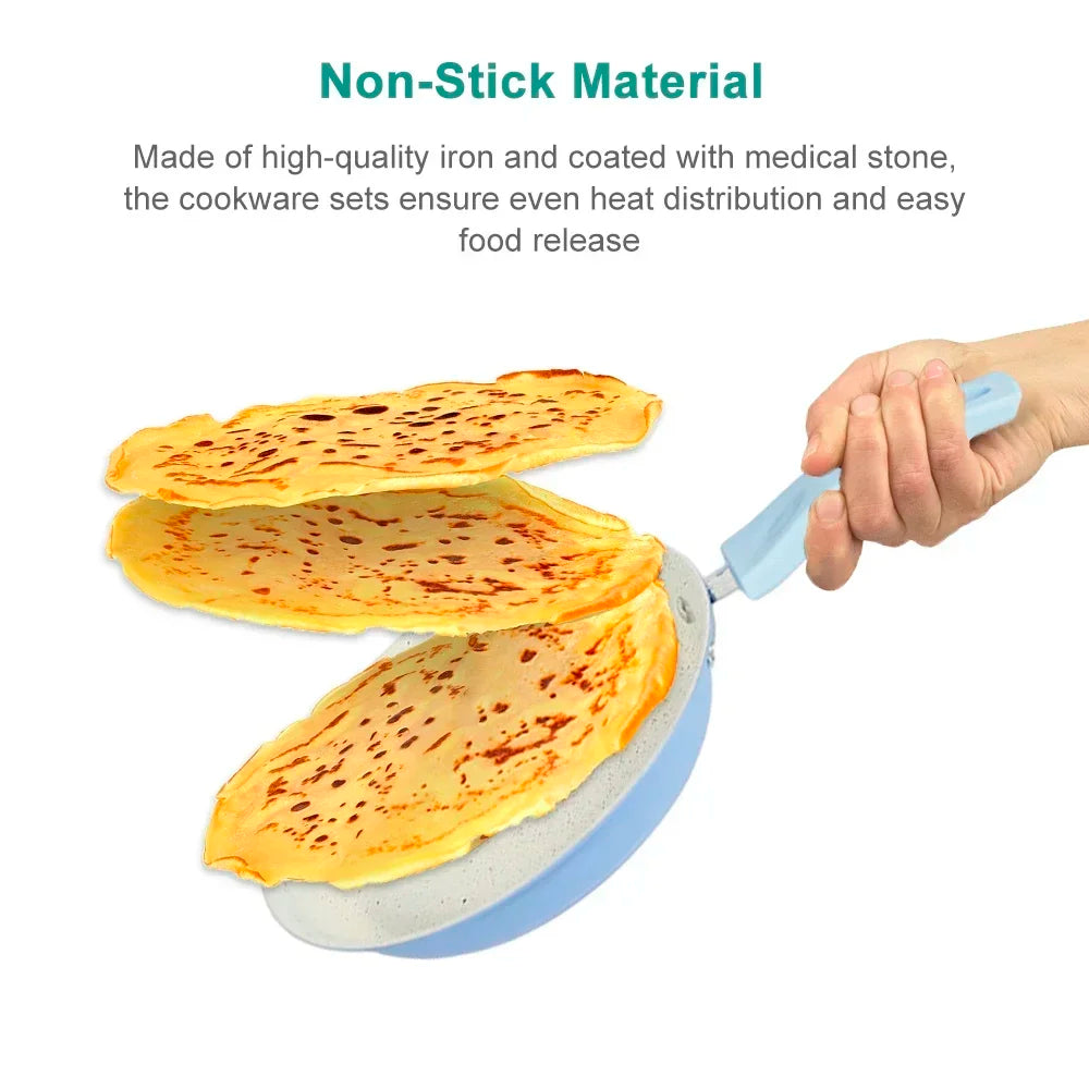 13-Pieces/Set Non-Stick Pots And Pans Set Kitchen Utensil Set Milk Pot Frying Pan Kitchen Cookware Gifts for Friends and Family