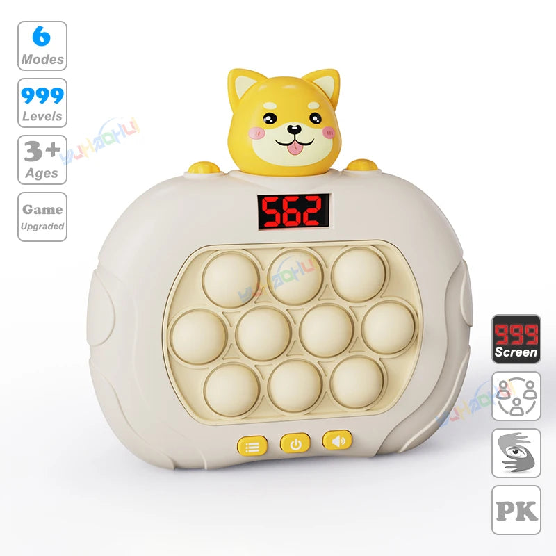 Electronic Pop Light Up Game Handle Toys for Children Adults Fidget Anti Stress Relief Toys Chases Light Game Console Xmas Gifts