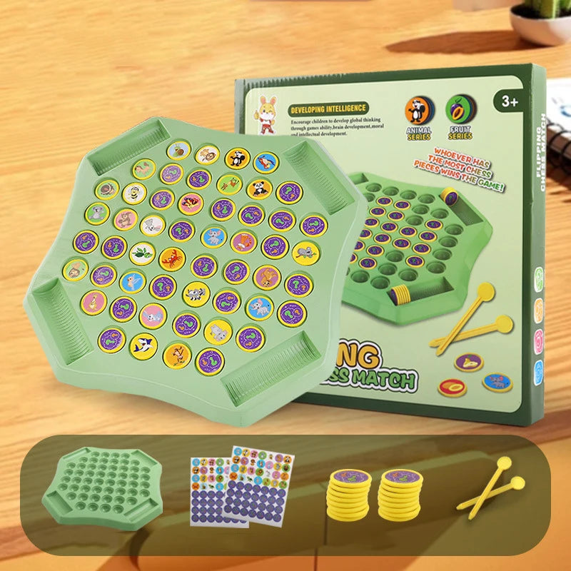 Animal Flip Chess Fun Memory Game Board Games Parent-Child Interactive Family Party Board Games Children Adult Social Table Game