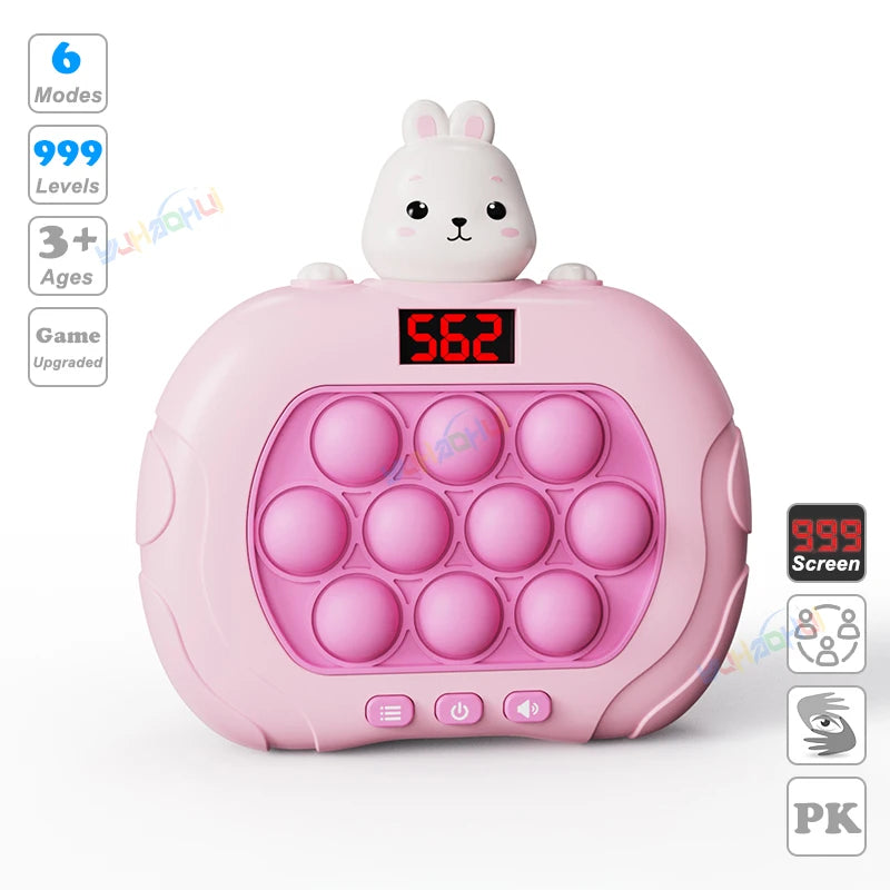 Electronic Pop Light Up Game Handle Toys for Children Adults Fidget Anti Stress Relief Toys Chases Light Game Console Xmas Gifts