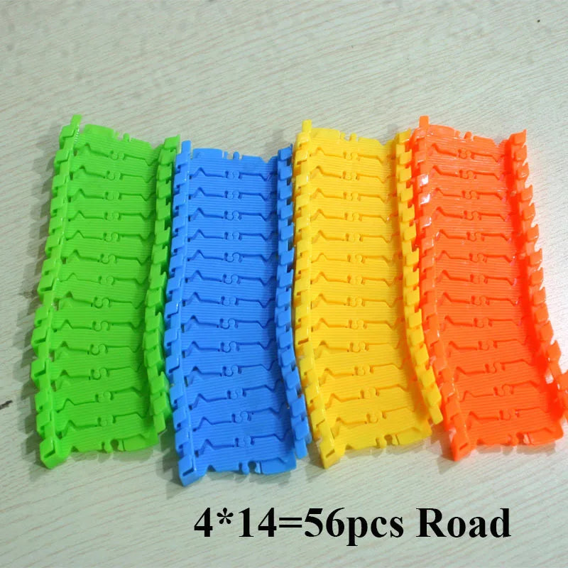 DIY Assemble Universal Racing Set Track Car Flexible Educational Rail Car Puzzle Toy for Kids