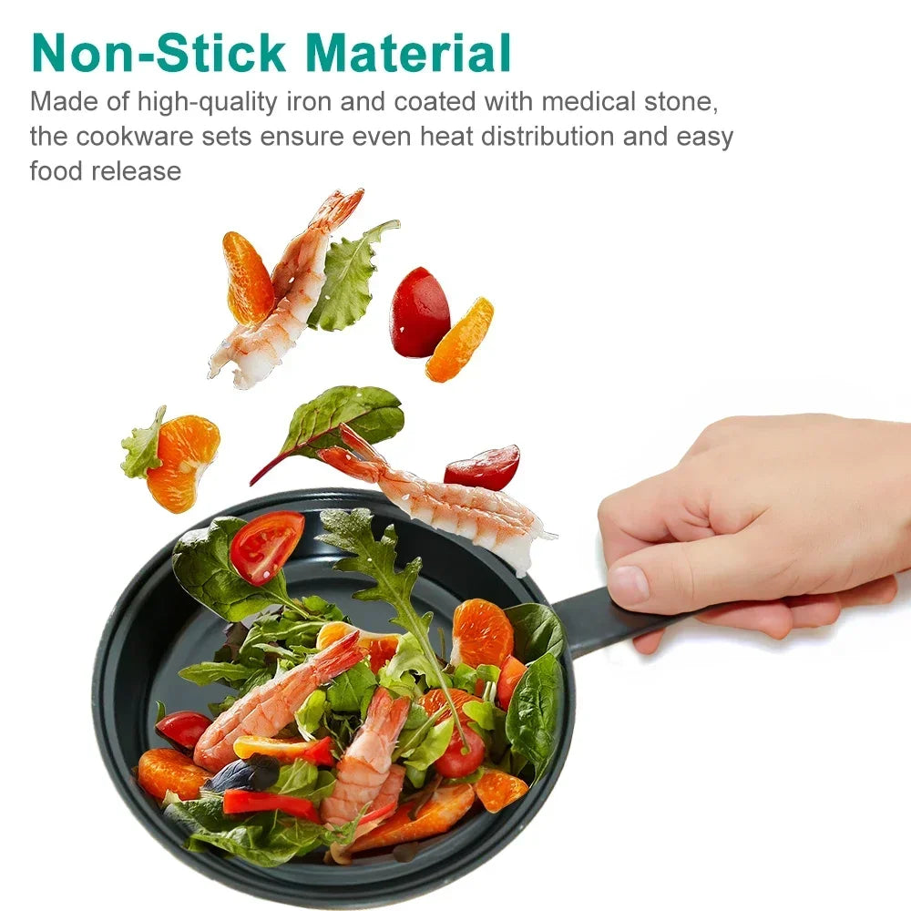 13-Pieces/Set Non-Stick Pots And Pans Set Kitchen Utensil Set Milk Pot Frying Pan Kitchen Cookware Gifts for Friends and Family