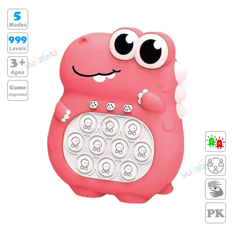 Electronic Pop Light Up Game Handle Toys for Children Adults Fidget Anti Stress Relief Toys Chases Light Game Console Xmas Gifts