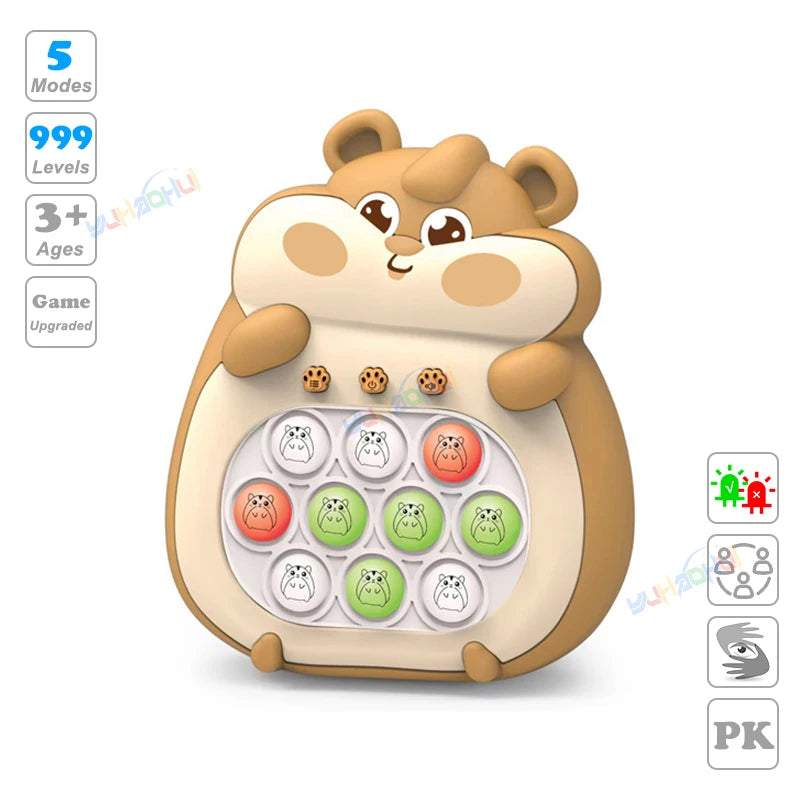 Electronic Pop Light Up Game Handle Toys for Children Adults Fidget Anti Stress Relief Toys Chases Light Game Console Xmas Gifts