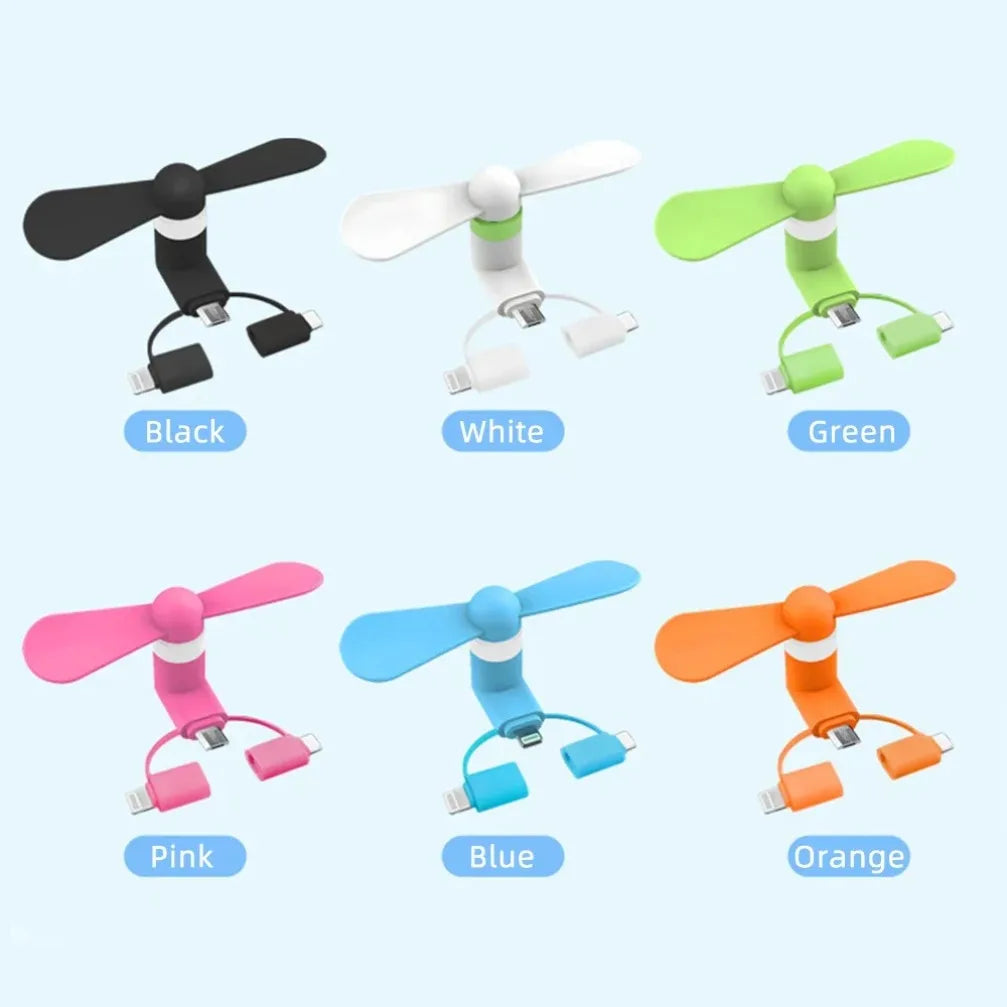 3-in-1 Mini Universal Kühlzubehör – USB-Handy-Ventilator