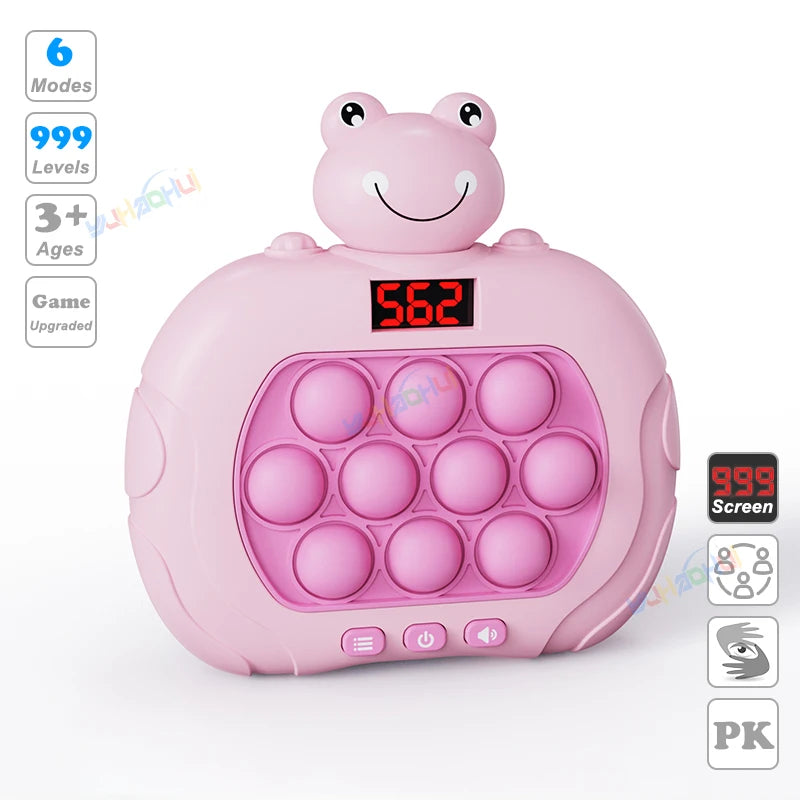 Electronic Pop Light Up Game Handle Toys for Children Adults Fidget Anti Stress Relief Toys Chases Light Game Console Xmas Gifts