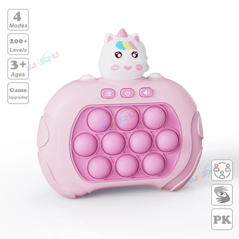 Electronic Pop Light Up Game Handle Toys for Children Adults Fidget Anti Stress Relief Toys Chases Light Game Console Xmas Gifts