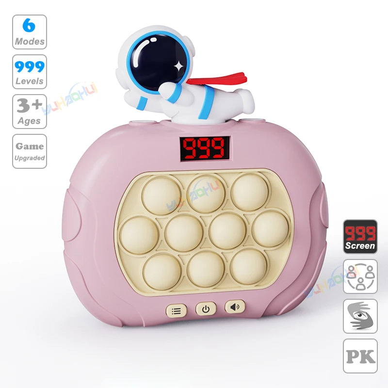 Electronic Pop Light Up Game Handle Toys for Children Adults Fidget Anti Stress Relief Toys Chases Light Game Console Xmas Gifts
