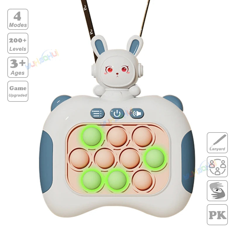 Electronic Pop Light Up Game Handle Toys for Children Adults Fidget Anti Stress Relief Toys Chases Light Game Console Xmas Gifts