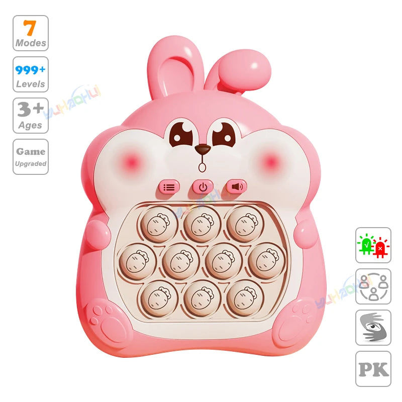 Electronic Pop Light Up Game Handle Toys for Children Adults Fidget Anti Stress Relief Toys Chases Light Game Console Xmas Gifts