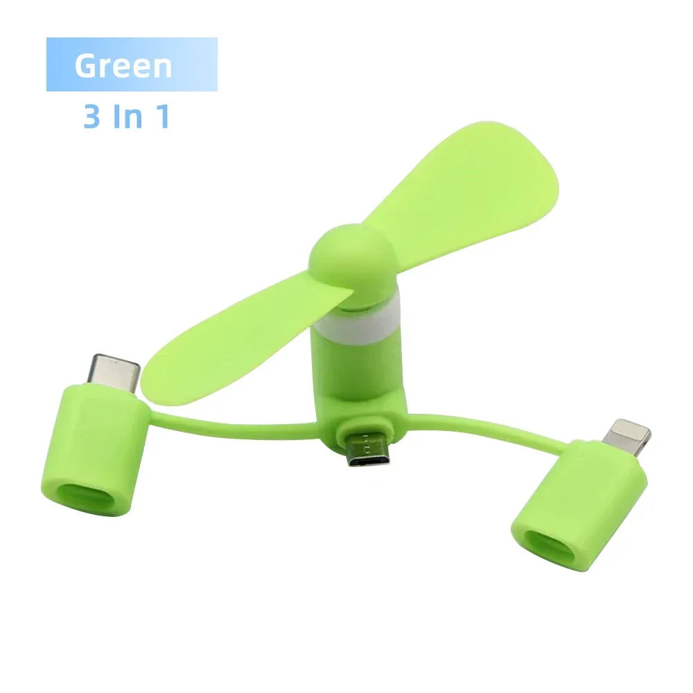 3-in-1 Mini Universal Kühlzubehör – USB-Handy-Ventilator