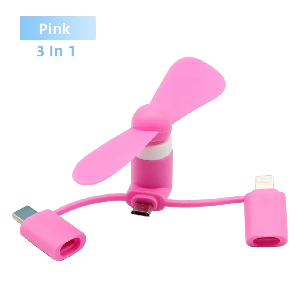 3-in-1 Mini Universal Kühlzubehör – USB-Handy-Ventilator