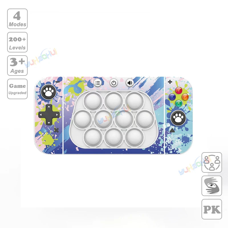 Electronic Pop Light Up Game Handle Toys for Children Adults Fidget Anti Stress Relief Toys Chases Light Game Console Xmas Gifts